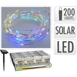 LED Solar ljuskedja 200 LED, flerfärgad