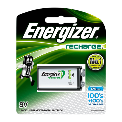 Energizer uppladdningsbart 9V batteri 175 mAh
