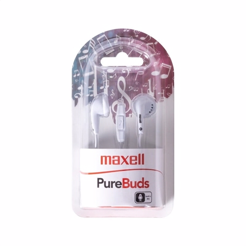 Maxell Pure Buds Hörlurar i vitt med mikrofon