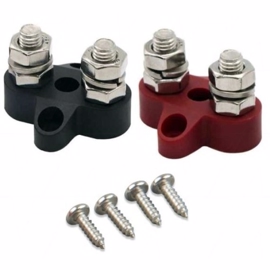 Dual Terminal Stud M8 Connected Set (1 röd/1 svart)