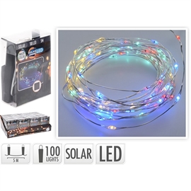 Solar Silverwire LED Chain Multicolor 100 LED