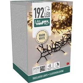 LED Treecluster Ljuskedja 2,4 m 192 LEDs, Varmvita 