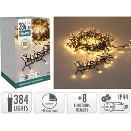 LED Treecluster Ljuskedja 4,9 m 384 LED, Varmvit