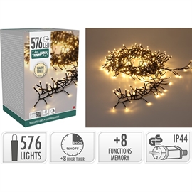 LED Treecluster Ljuskedja 7,4 m 576 LED, Varmvit