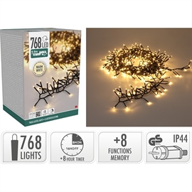 LED Treecluster Ljuskedja 9,9 m 768 LED, Varmvit