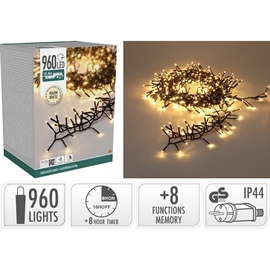 LED Treecluster Ljuskedja 12,4 m 960 LED, Varmvit