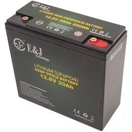 E&J litiumbatteri 12 volt 20Ah (parallell + seriekoppling)