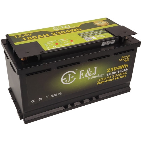 E&J litiumbatteri 12 volt 180Ah (Bluetooth + HEAT)